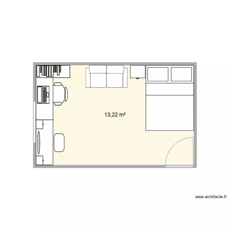 MILA. Plan de 1  et 13 m²