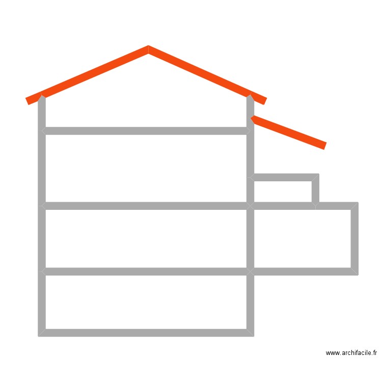DE COUPE. Plan de 6 pièces et 72 m2