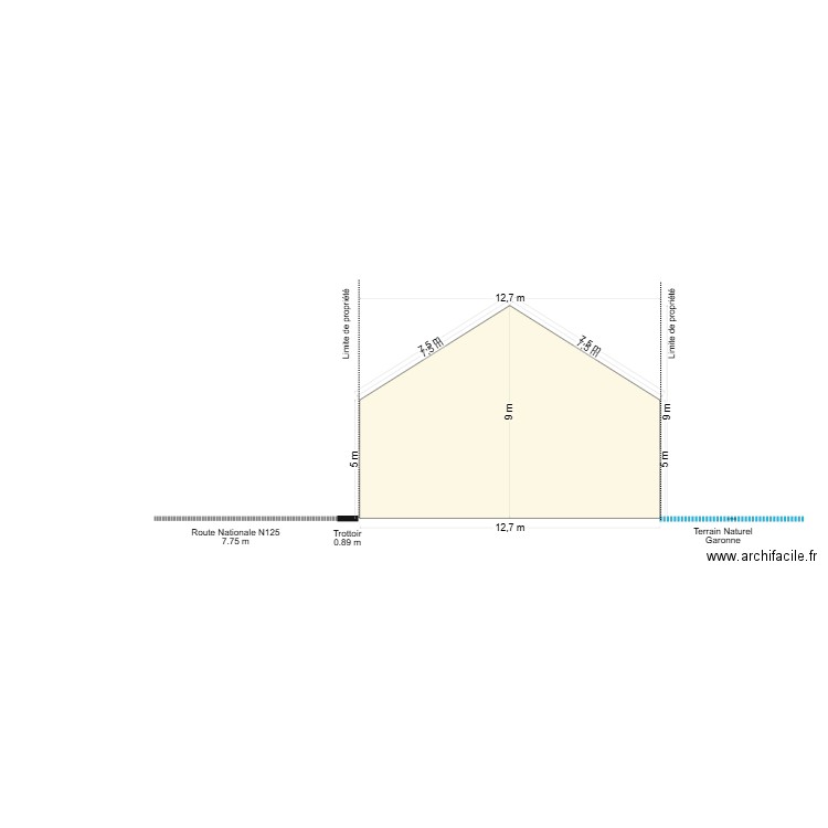 Plan de coupe. Plan de 0 pièce et 0 m2