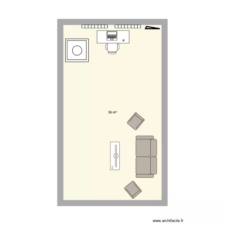 Studio musique Bienne 3. Plan de 1 et 36 m² Studio musique Bienne 3. Plan de 1 et 36 m²