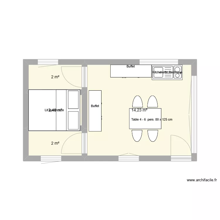 CABANE-CHALET. Plan de 