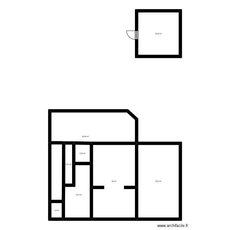 879 RDC. Plan de 8 pièces et 109 m2