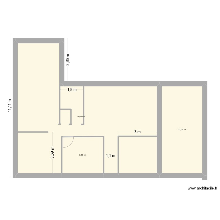 maison. Plan de 3 pièces et 103 m2