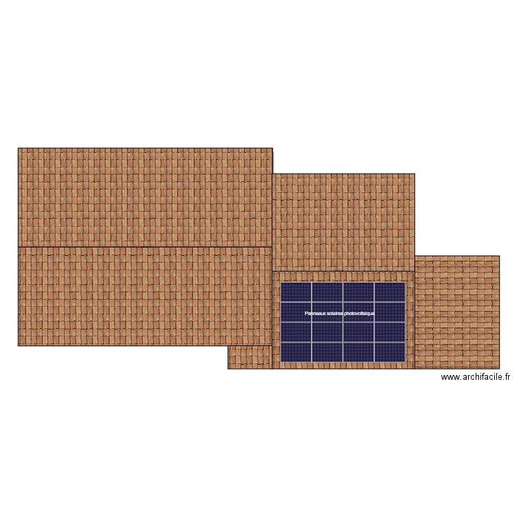 Paumes-toitures&PV. Plan de 2 pièces et 214 m2