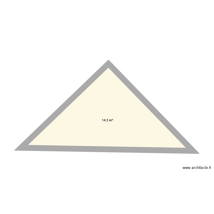 Toit. Plan de 1 pièce et 14 m2