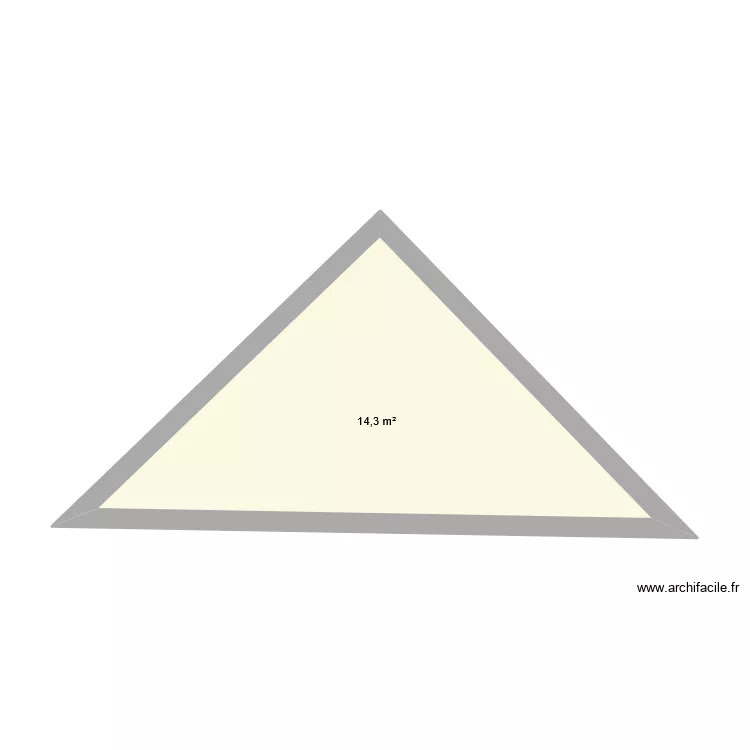 Toit. Plan de 1 pièce et 14 m²