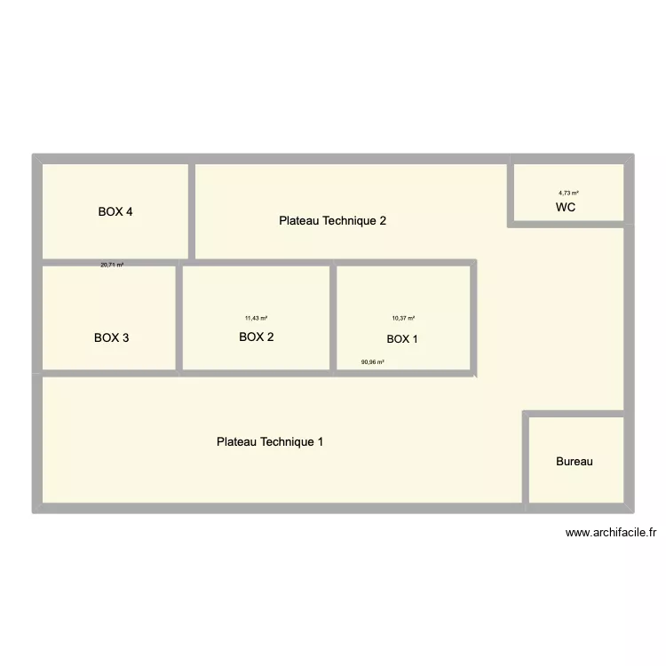 Plan local 2. Plan de 5  et 138 m²