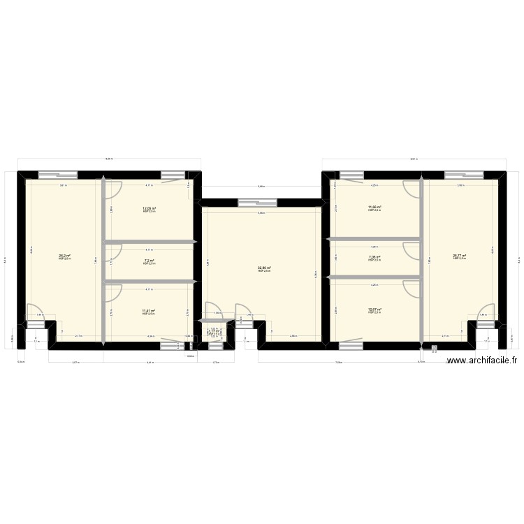SNA. Plan de 10 pièces et 148 m2