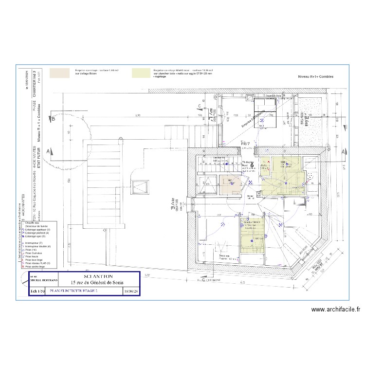 PLAN ELECTRICITE ETAGE 2 . Plan de 0 pièce et 0 m2