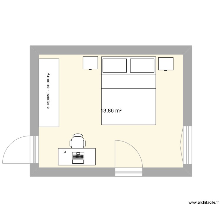 chambre. Plan de 0 pièce et 0 m2