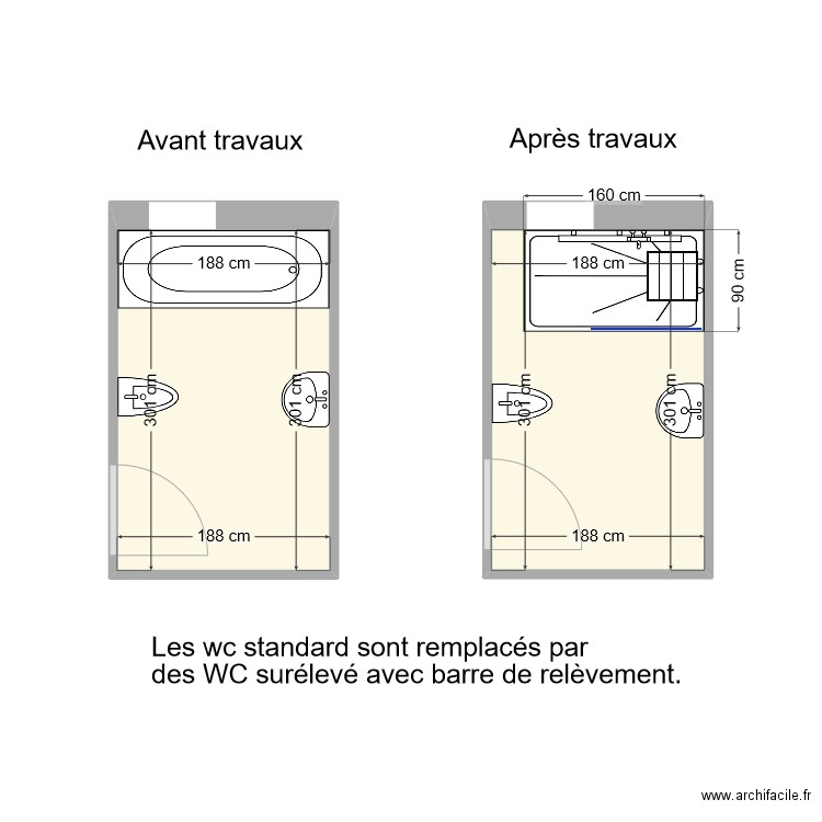 LAURENT Elodie Sdb. Plan de 2 pièces et 11 m2