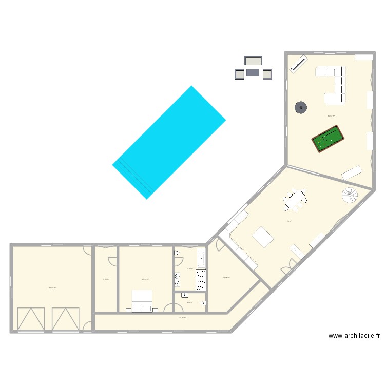 maison. Plan de 9 pièces et 310 m2