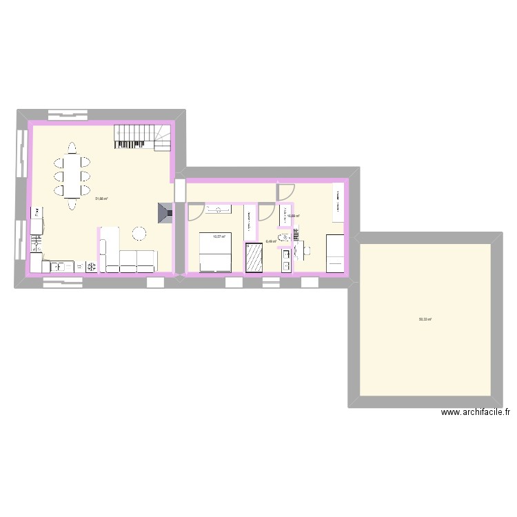 project 1er. Plan de 5 pièces et 136 m2