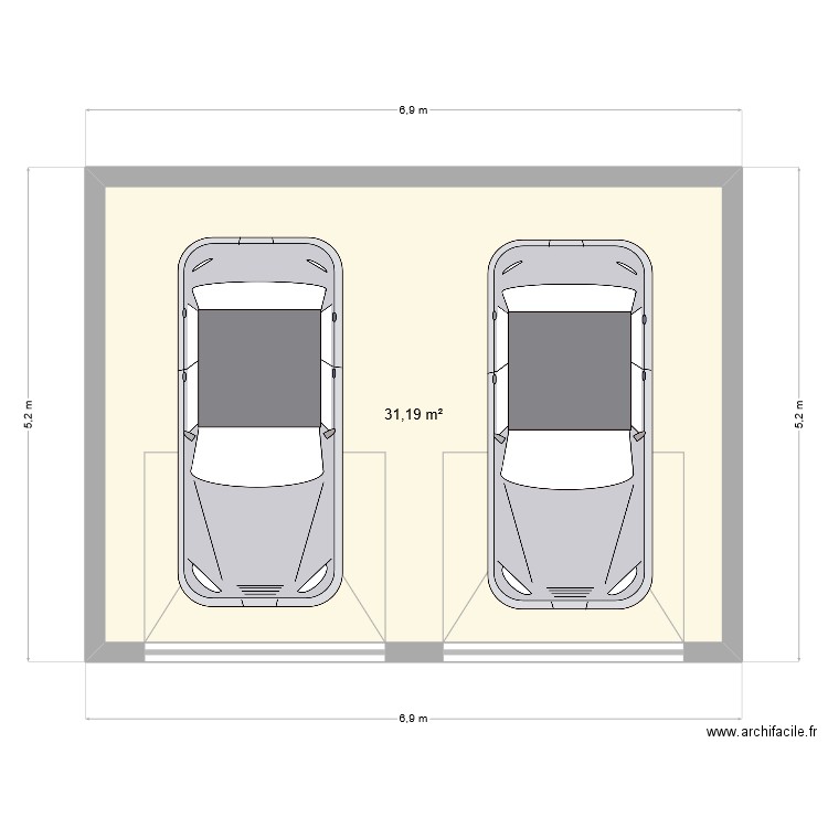 GARAGE. Plan de 1 pièce et 31 m2