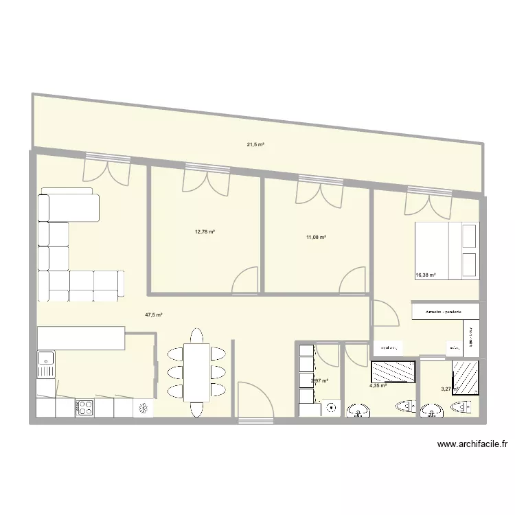 walid. Plan de 8  et 120 m²