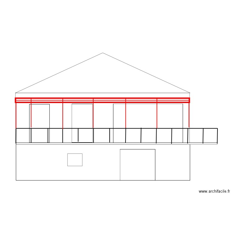 DP vue de face pergola. Plan de 0 pièce et 0 m2
