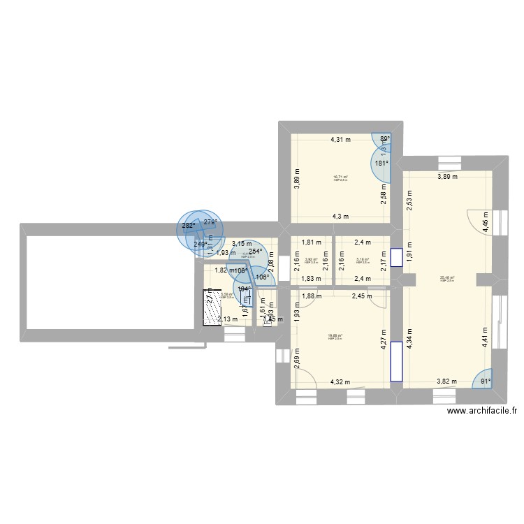 SDB BAS. Plan de 7 pièces et 91 m2