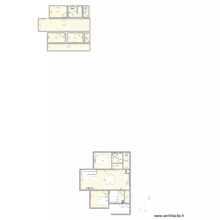 plateau caillou. Plan de 16  et 120 m²
