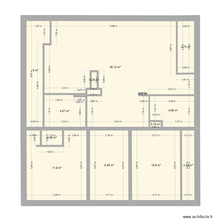 APT_9 CHEMIN COLINNE. Plan de 13 pièces et 88 m2