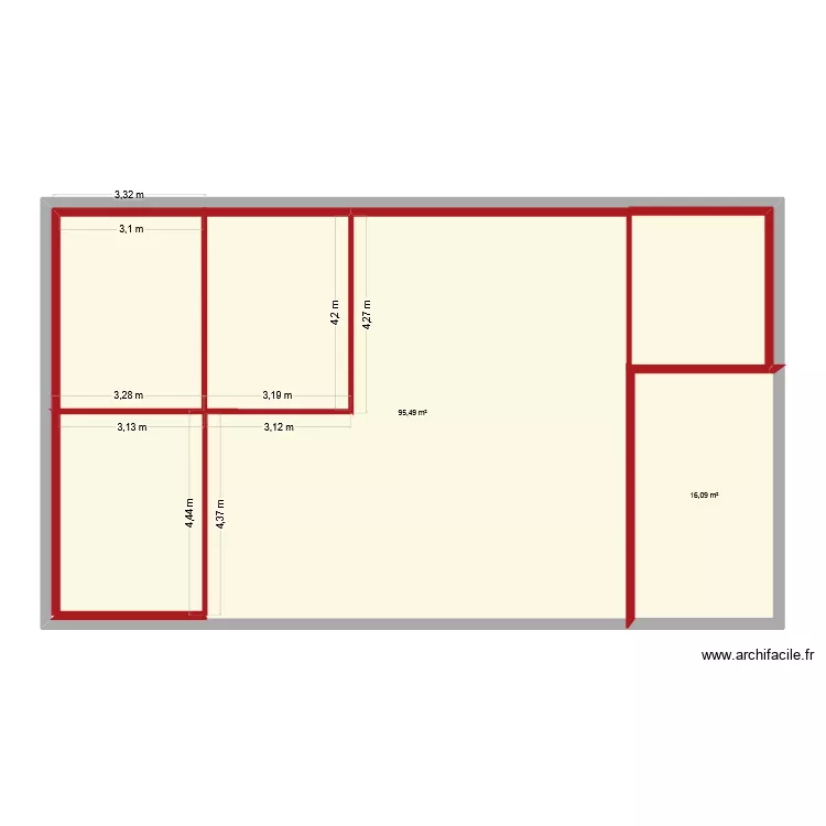 plan1. Plan de 2  et 155 m²