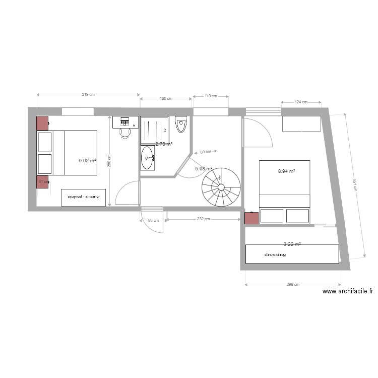 nouveau. Plan de 5 pièces et 30 m2