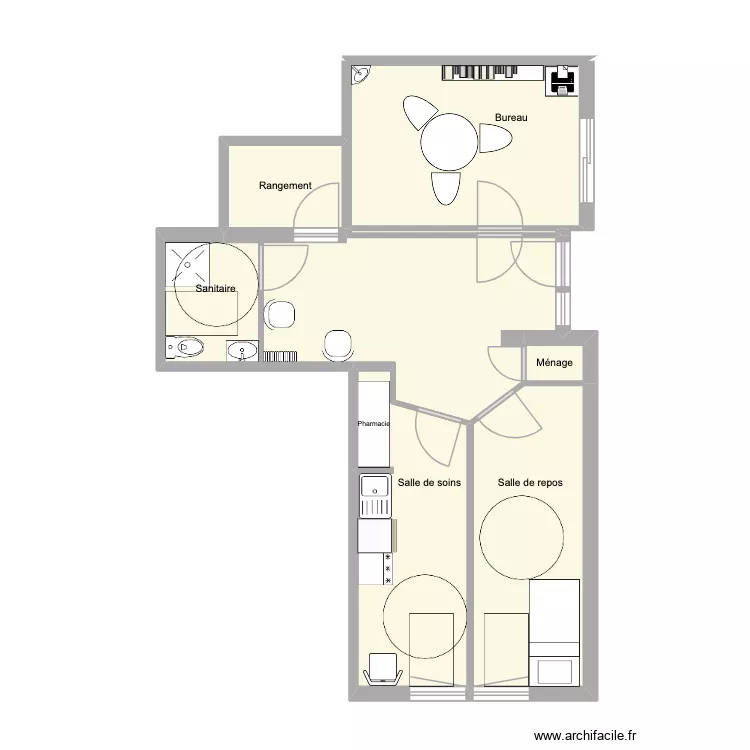 IMPro Infirmerie. Plan de 8  et 52 m²