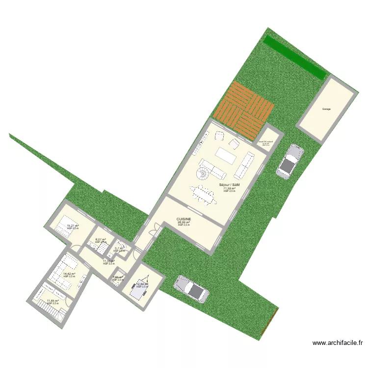 plan ID 9. Plan de 17  et 282 m²