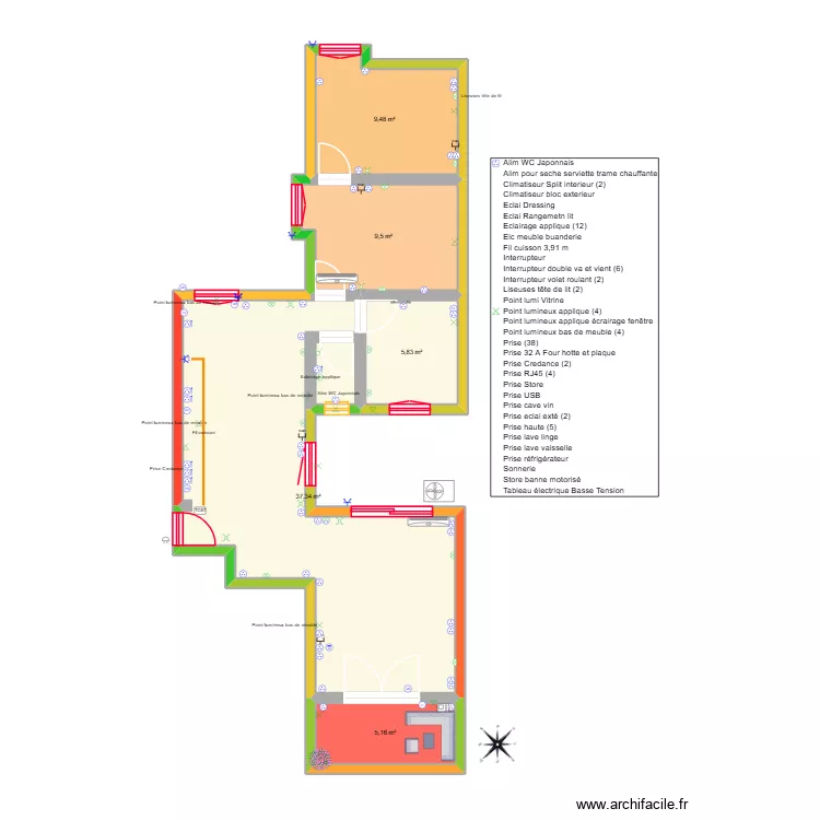 Marange Electricite. Plan de 5 et 67 m² Marange Electricite. Plan de 5 et 67 m²