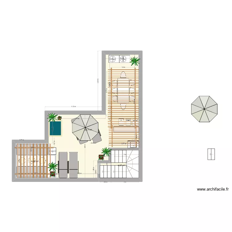 RIADR1 BIS. Plan de 3  et 52 m²