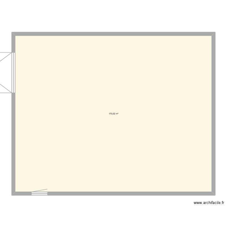 sous sol. Plan de 1 pièce et 170 m2