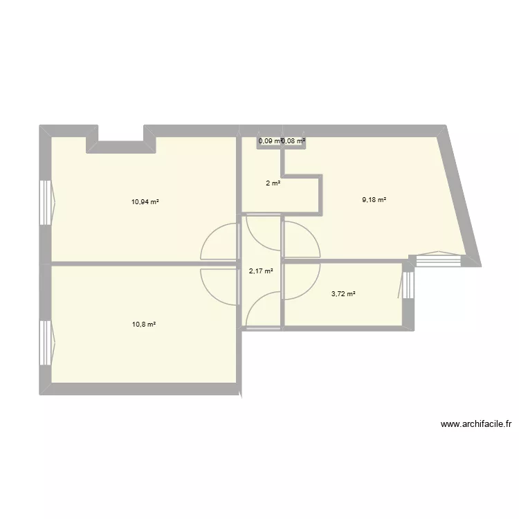 Poteau MBA VI. Plan de 8  et 39 m²