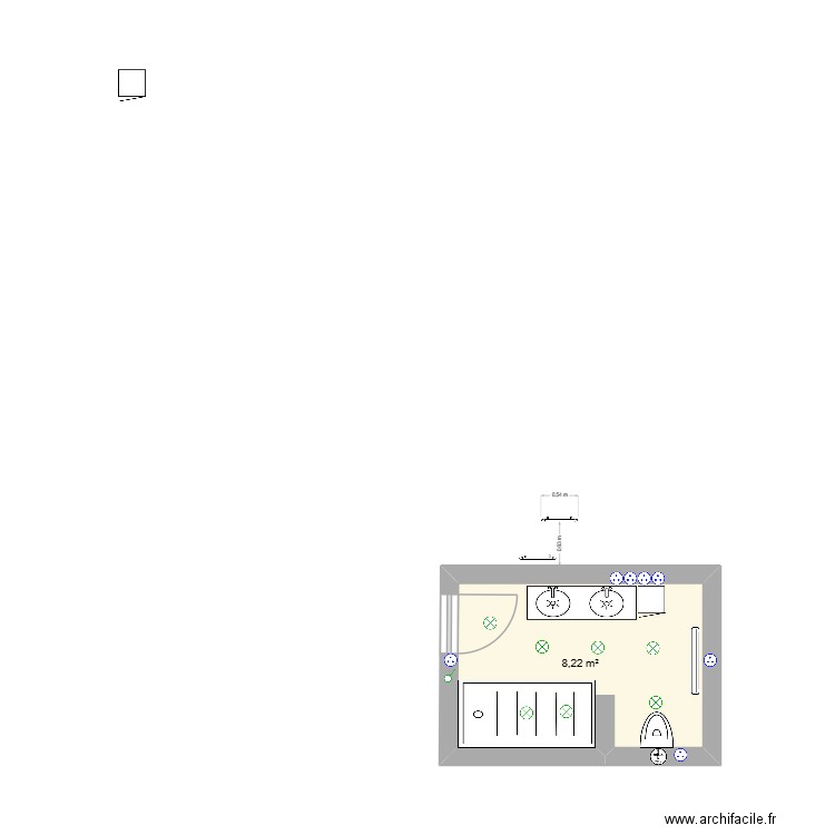 plan 3. Plan de 1 pièce et 8 m2