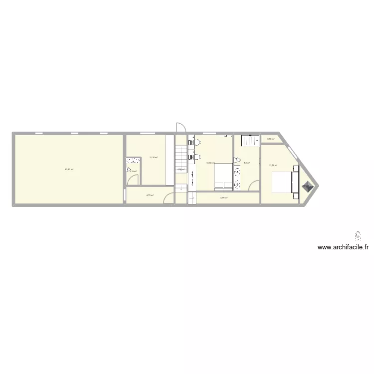 etage cramant. Plan de 11 pièces et 106 m²