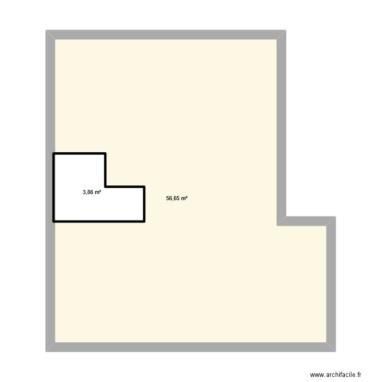 SURFACE PLANCHE 1et. Plan de 2 pièces et 65 m2