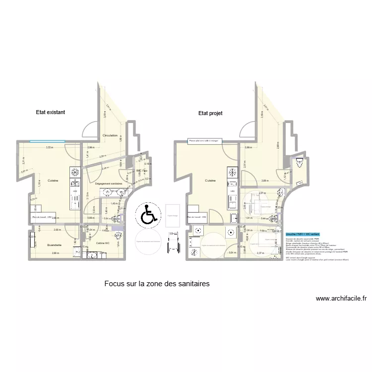 Focus espace sanitaire-buanderie V2. Plan de Focus espace sanitaire-buanderie V2. Plan de