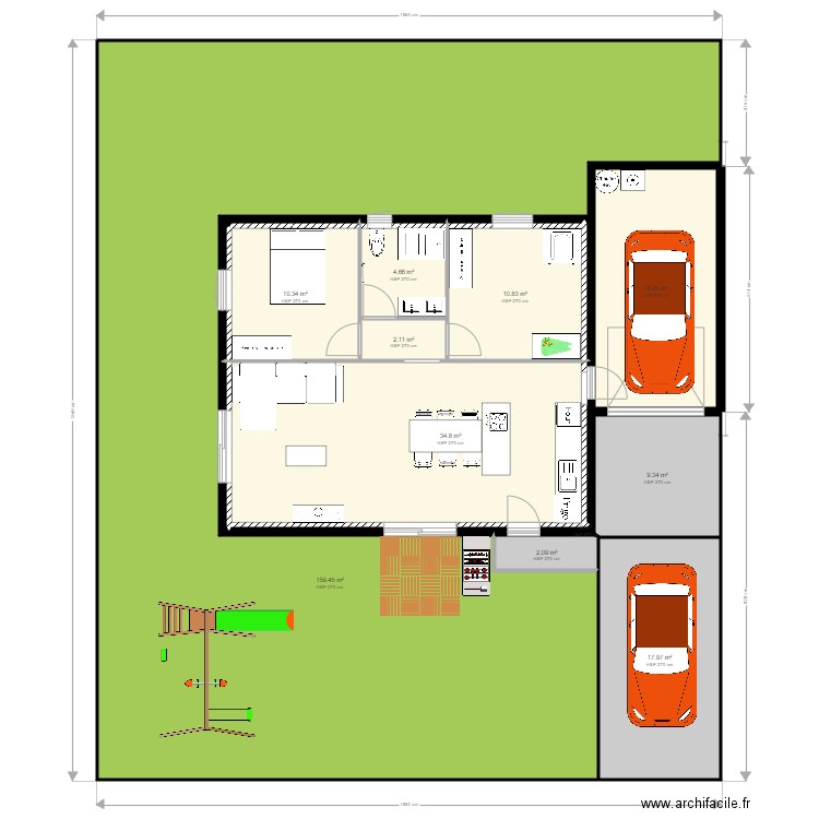 adrien. Plan de 11 pièces et 270 m2