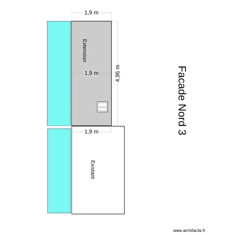 Fa&ccedil;ade Nord 001. Plan de 