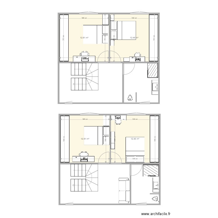 MA MAISON Cube étage lits opposés. Plan de 0 pièce et 0 m2