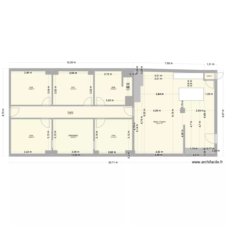 Plan pour chauffage au sol. Plan de 