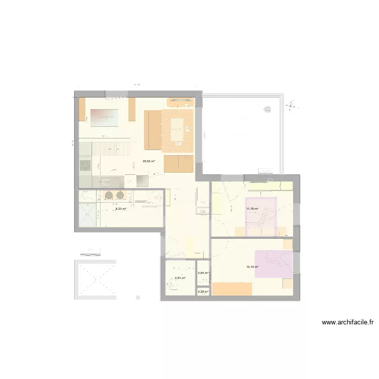 Electricit&eacute; Alba. Plan de 7  et 72 m²