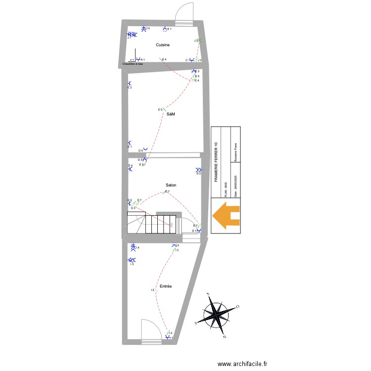 Framerie Ferrer10. Plan de 4 pièces et 39 m2