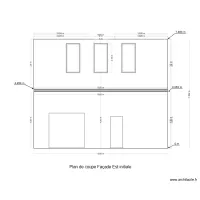 Plan de coupe Fa&ccedil;ade Est initiale