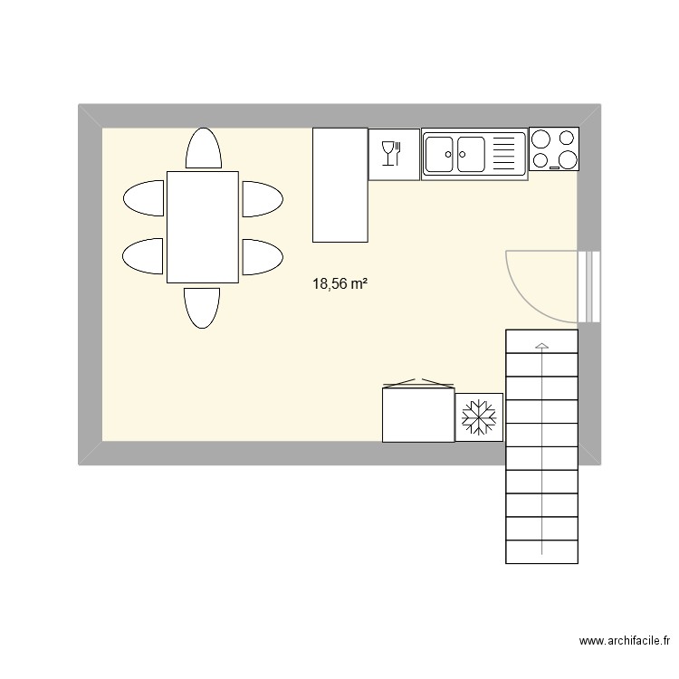 cuisine sceaux 2. Plan de 1 pièce et 19 m2