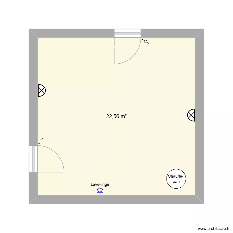 Local technique. Plan de 1  et 23 m²