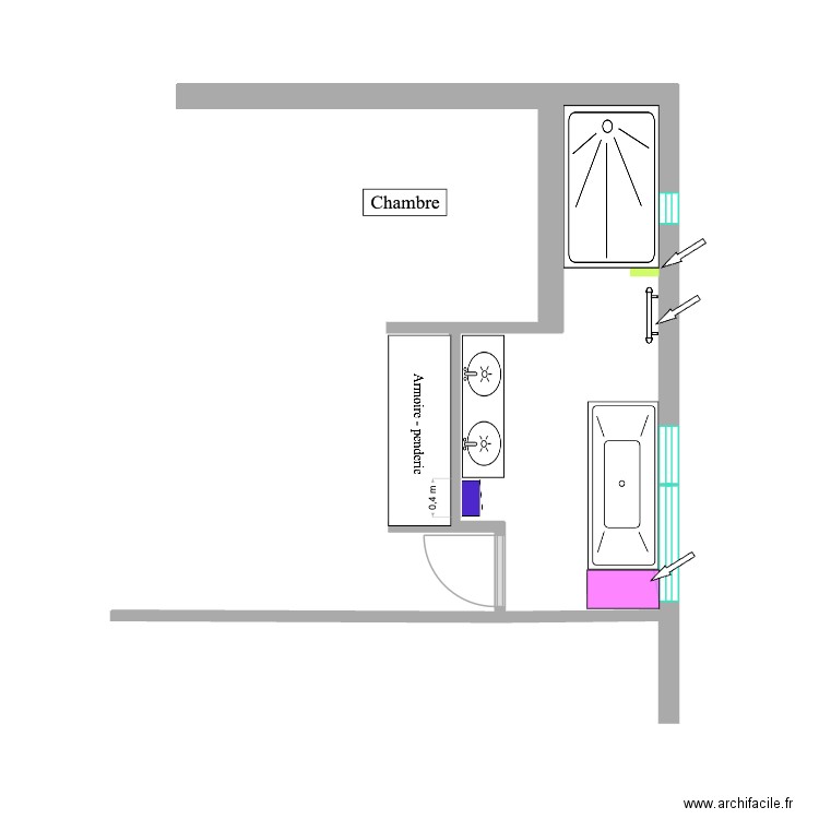 SDB. Plan de 0 pièce et 0 m2