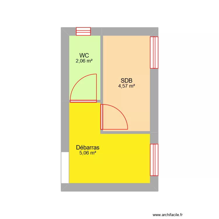 SDB Maison Roukia MDALLAH Iloni. Plan de 3 Pièces et 12 m² SDB Maison Roukia MDALLAH Iloni. Plan de 3 Pièces et 12 m²