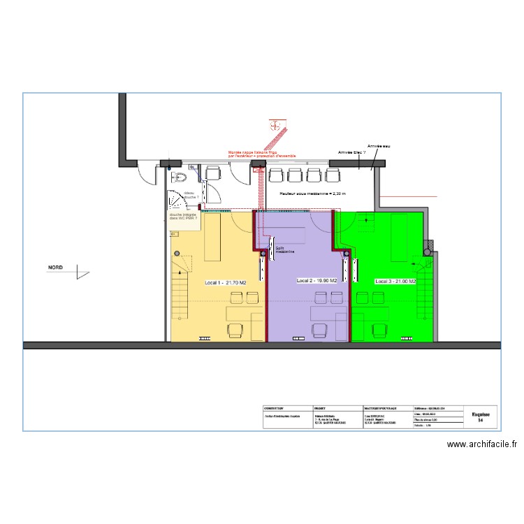Implantations splits v3. Plan de 0 pièce et 0 m2