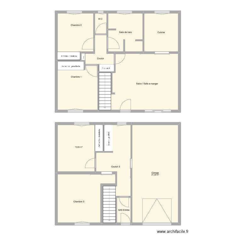 Maison 2.1. Plan de 0 pièce et 0 m2