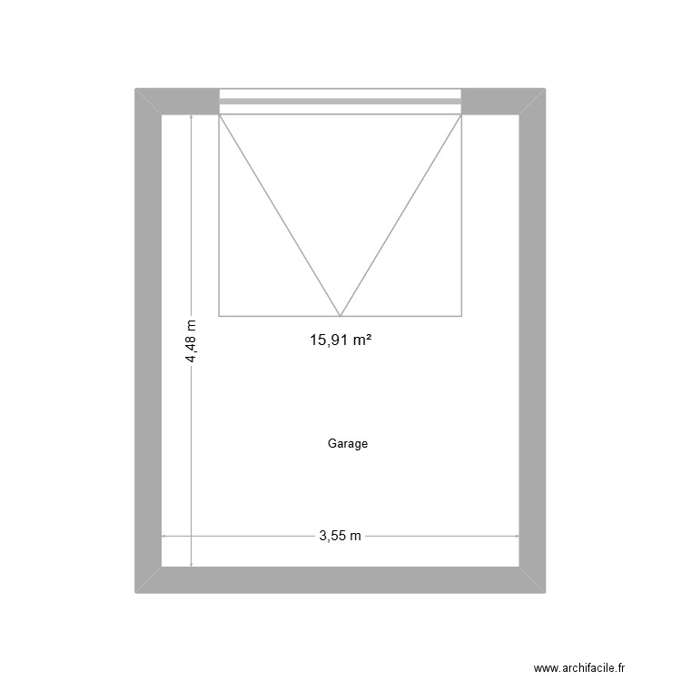 Garage. Plan de 1 pièce et 16 m2