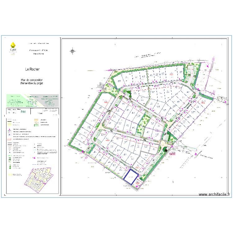 pa mod bonnin 5 lots. Plan de 1 pièce et 63 m2